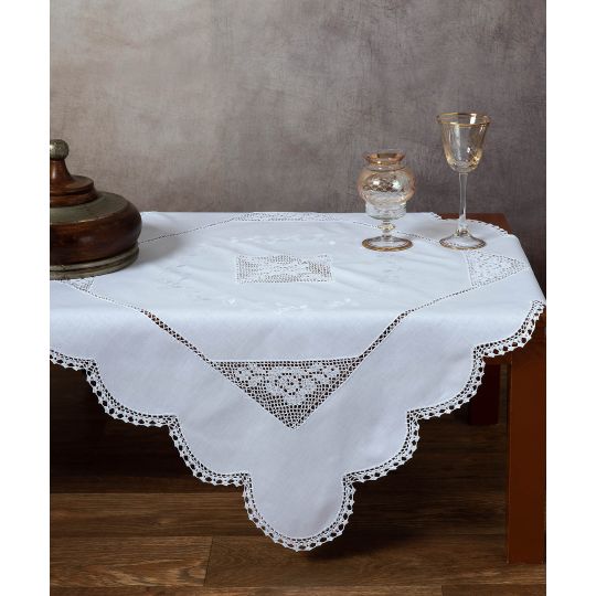 Καρέ με πλεκτό 1153 (90cm x 90cm) λευκό