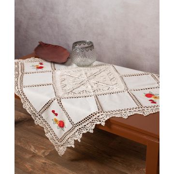 Καρέ με πλεκτό και απλικέ (90cm x 90cm) 030 φρούτα