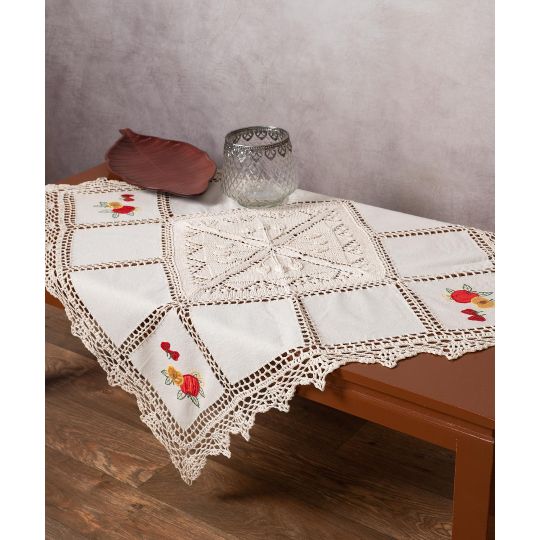 Καρέ με πλεκτό και απλικέ (90cm x 90cm) 030 φρούτα