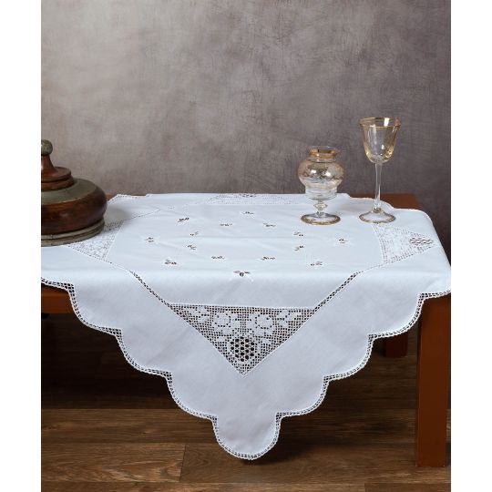 Καρέ με πλεκτό 1159 (90cm x 90cm) λευκό