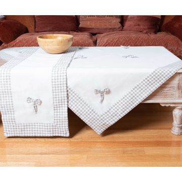 τραπεζοκαρέ ( 140cm x 140cm) bow ivory/μπεζ