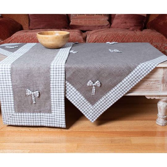 τραπεζομάντηλα (140cm x 180cm) bow καφέ