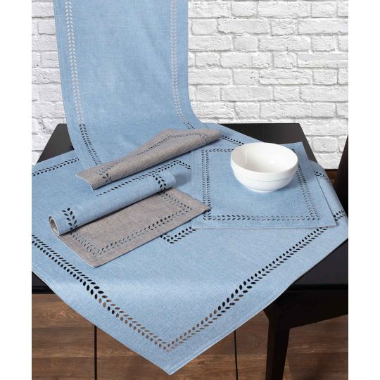 Silk Fashion καρέ (90cm x 90cm) bg18 σιέλ/γκρι