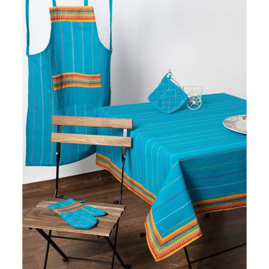 τραπεζομάντηλα (140cm x 180cm) moda ριγέ σιέλ