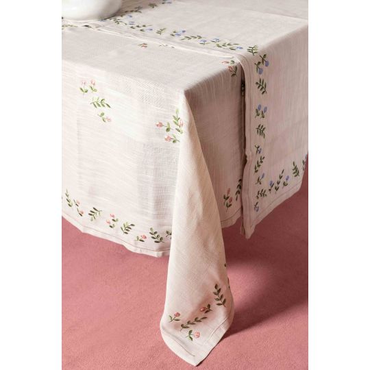 τραπεζομάντηλα (140cm x 180cm) 866 άμμου/ροζ