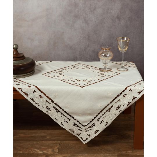 Χειροποίητο κοφτό καρέ 2154 (90cm x 90cm) εκρού