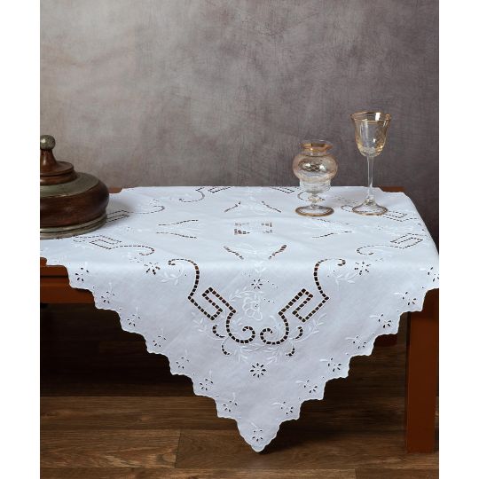 Χειροποίητο κοφτό καρέ s119 (90cm x 90cm) λευκό