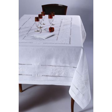 Χειροποίητο τραπεζομάντηλο 717 (170cm x 220cm) λευκό