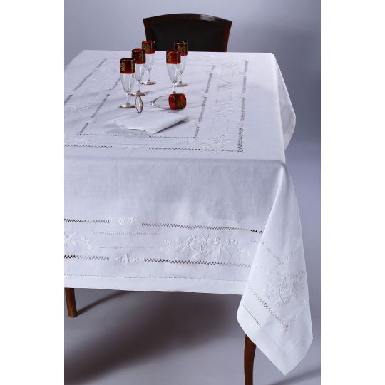 Χειροποίητο τραπεζομάντηλο 717 (170cm x 220cm) λευκό