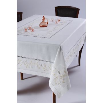 Χειροποίητο τραπεζομάντηλο 8302 (170cm x 270cm) λευκό