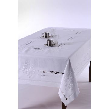 Χειροποίητο τραπεζομάντηλο 232 (170cm x 270cm) λευκό