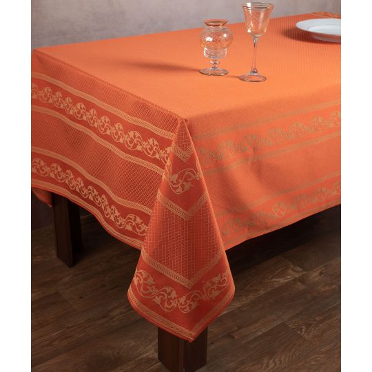 Ζακάρ τραπεζομάντηλο 1385 (154cm x 213cm) πορτοκαλί
