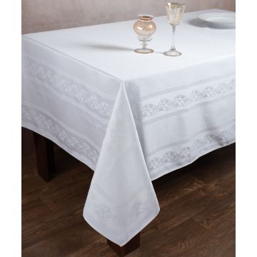Ζακάρ τραπεζομάντηλο 1385 (154cm x 213cm) λευκό