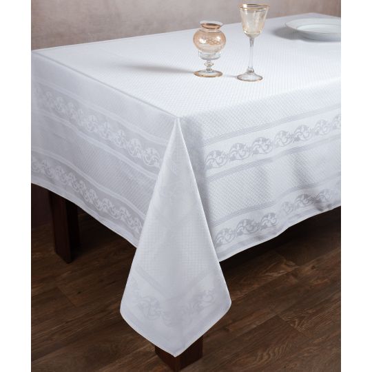 Ζακάρ τραπεζομάντηλο 1385 (154cm x 213cm) λευκό
