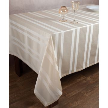 Ριγέ τραπεζομάντηλο dimitra (150cm x 230cm) μπέζ