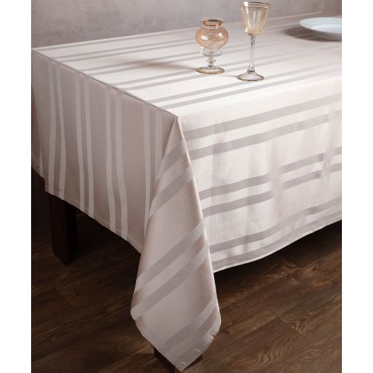 Ριγέ τραπεζομάντηλο dimitra (150cm x 230cm) ivory