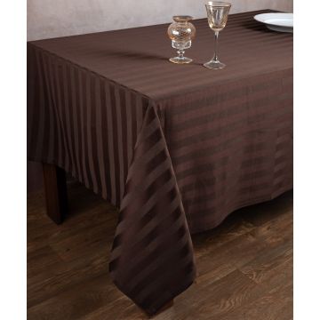 Ριγέ τραπεζομάντηλο dimitra (150cm x 270cm) καφέ