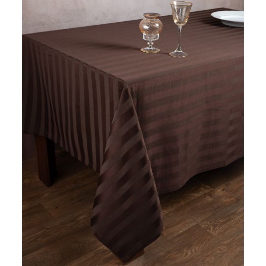 Ριγέ τραπεζομάντηλο dimitra (150cm x 270cm) καφέ