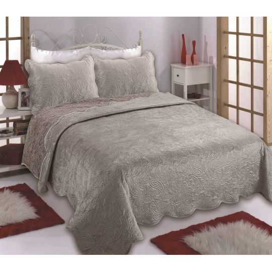 Κουβέρτα βελούδο με sherpa NX2211 (220cm x 240cm + 2x50cm x 70cm) beige της Silk Fashion