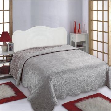Κουβέρτα βελούδο με sherpa  (240cm x 260cm) beige της Silk Fashion