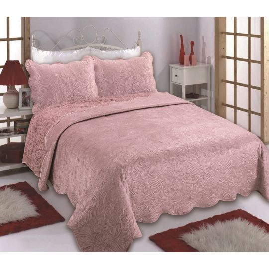 Κουβέρτα βελούδο με sherpa NX2211 (220cm x 240cm + 2x50cm x 70cm) pink της Silk Fashion