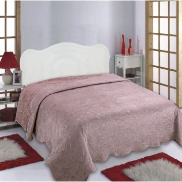 Κουβέρτα βελούδο με sherpa  (220cm x 240cm) syklamen της Silk Fashion