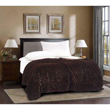 Διακοσμητική γούνινη κουβέρτα mink (220cm x 240cm) καφέ της Silk Fashion