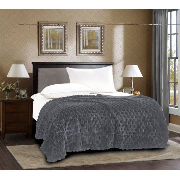 Διακοσμητική γούνινη κουβέρτα mink (220cm x 240cm) γκρί της Silk Fashion