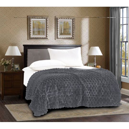 Διακοσμητική γούνινη κουβέρτα mink (220cm x 240cm) γκρί της Silk Fashion