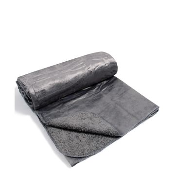 κουβέρτα velvet fleece με sherpa (170cm x 220cm) γκρί της Silk Fashion