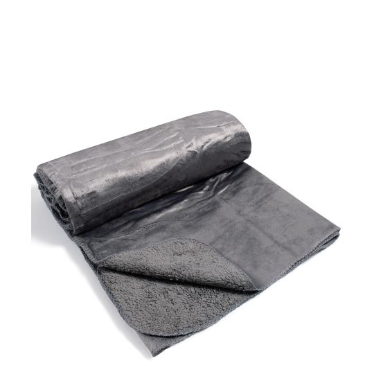 κουβέρτα velvet fleece με sherpa (170cm x 220cm) γκρί της Silk Fashion