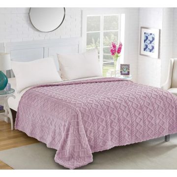 Fleece knitted (160cm x 220cm) λιλά της Silk Fashion