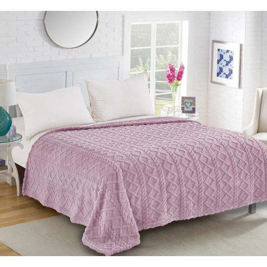 Fleece knitted (160cm x 220cm) λιλά της Silk Fashion