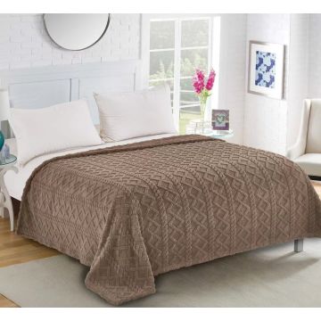 Fleece knitted (160cm x 220cm) σοκολά της Silk Fashion