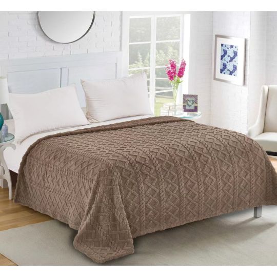 Fleece knitted (160cm x 220cm) σοκολά της Silk Fashion