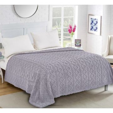 Fleece knitted (160cm x 220cm) ανοιχτό γκρί της Silk Fashion