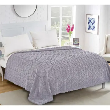 Fleece knitted (160cm x 220cm) ανοιχτό γκρί της Silk Fashion