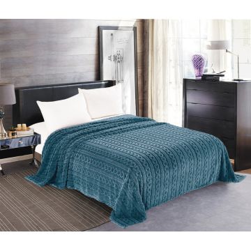 Κουβέρτα fleece braid (160cm x 220cm) ραφ της Silk Fashion