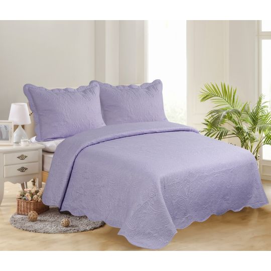 ΥΠΕΡΔΙΠΛΟ ΚΟΥΒΕΡΛΙ (220cm x 240cm + 2 x 50cm x 70cm )SOLID LIGHT LILA/ DARK LILA της Silk Fashion