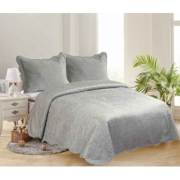 ΚΟΥΒΕΡΛΙ SUPERSOFT ΛΑΧΟΥΡΙ (220cm x 240cm + 2 x 50cm x 70cm ) γκρί της Silk Fashion