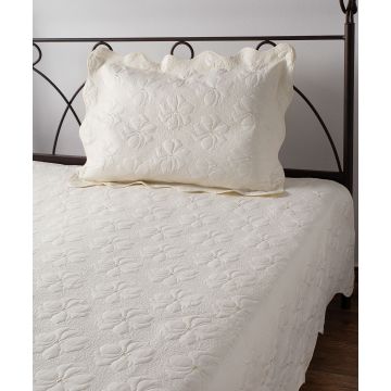 ΚΟΥΒΕΡΛΙ σετ (160cm x 220cm + 1 x 50cm x 70cm) M150 ivory της Silk Fashion