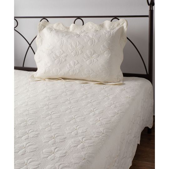 ΚΟΥΒΕΡΛΙ σετ (160cm x 220cm + 1 x 50cm x 70cm) M150 ivory της Silk Fashion