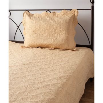ΚΟΥΒΕΡΛΙ σετ (160cm x 220cm + 1 x 50cm x 70cm) M110 χρυσό της Silk Fashion
