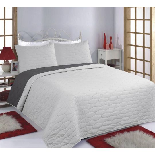 ΚΟΥΒΕΡΛΙ σετ (170cm x 240cm + 1 x 50cm x 70cm) RUBY grey/anthracite της Silk Fashion