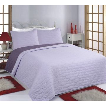 ΚΟΥΒΕΡΛΙ σετ (240cm x 240cm + 2 x 50cm x 70cm) RUBY lila/purple της Silk Fashion
