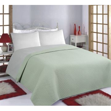 ΚΟΥΒΕΡΛΙ σετ (220cm x 240cm) BONES mint/grey της Silk Fashion