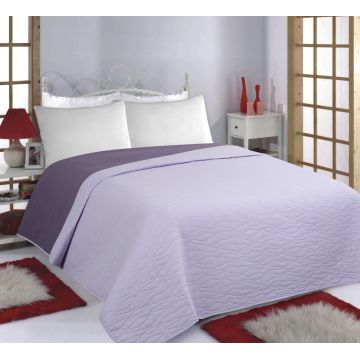 ΚΟΥΒΕΡΛΙ σετ (170cm x 240cm) WAVES lila/purple της Silk Fashion