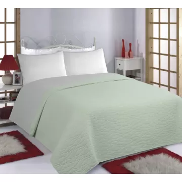 ΚΟΥΒΕΡΛΙ σετ (170cm x 240cm) WAVES mint/grey της Silk Fashion