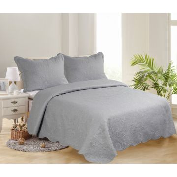 ΜΟΝΟ ΚΟΥΒΕΡΛΙ SOLID (160cm x 220cm + 1 x 50cm x 70cm ) LIGHT GREY/ DARK GREY