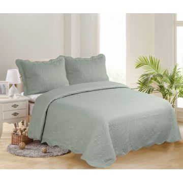 ΜΟΝΟ ΚΟΥΒΕΡΛΙ SOLID (160cm x 220cm + 1 x 50cm x 70cm ) MINT/CREAM